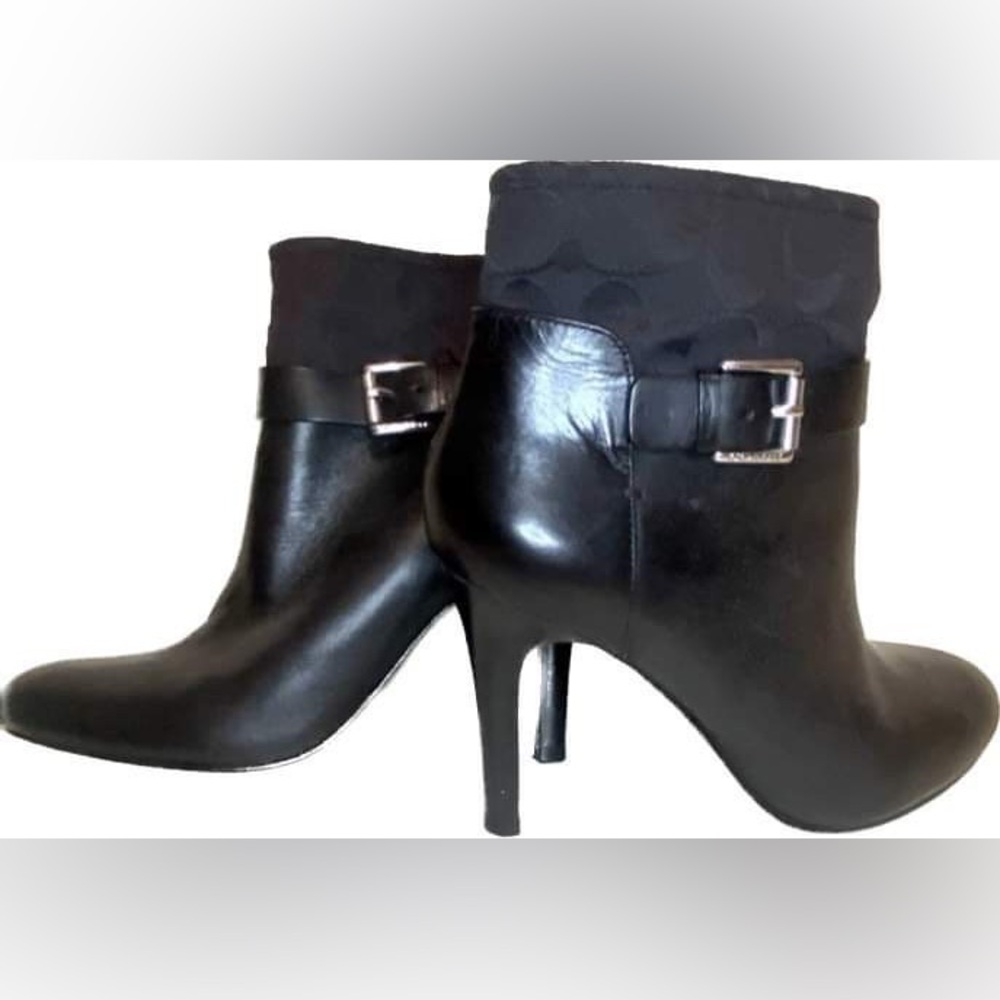 COACH Messina signature leather bootie stiletto sexy witchy heel with buckle